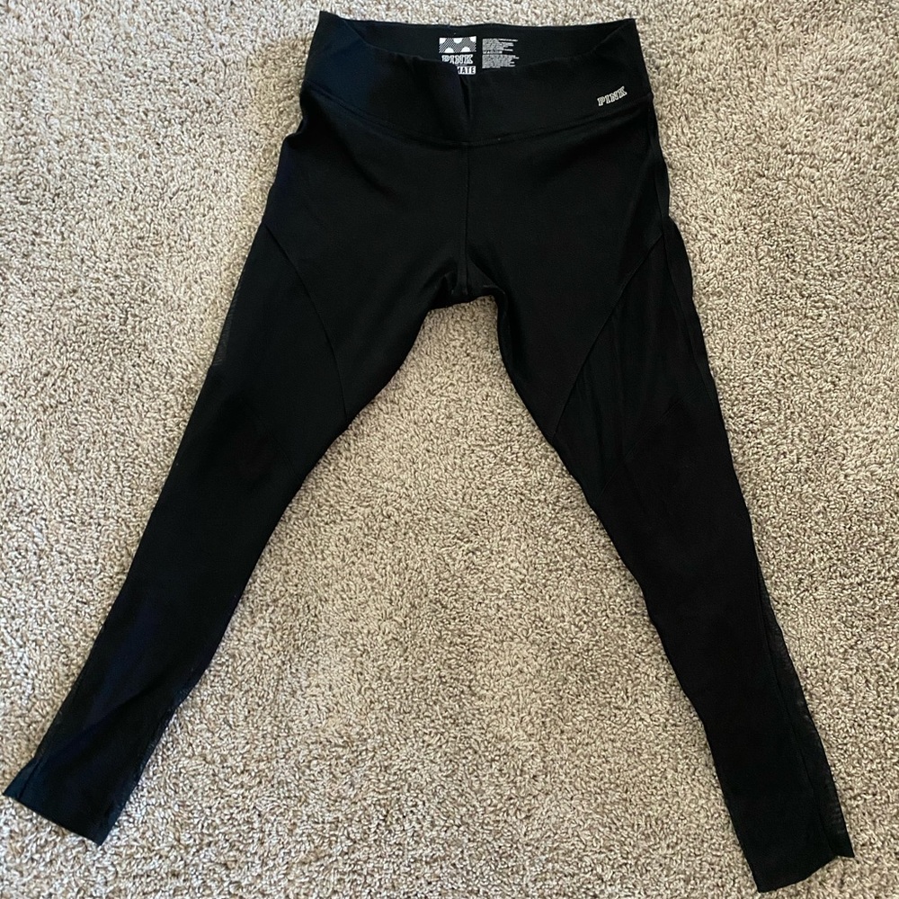 Pink black leggings size L
